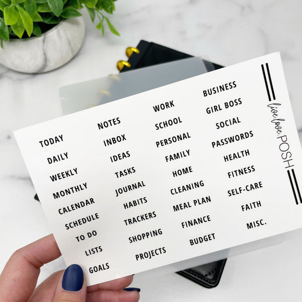 LUXE TOP TAB DIVIDER SET WITH LABELS