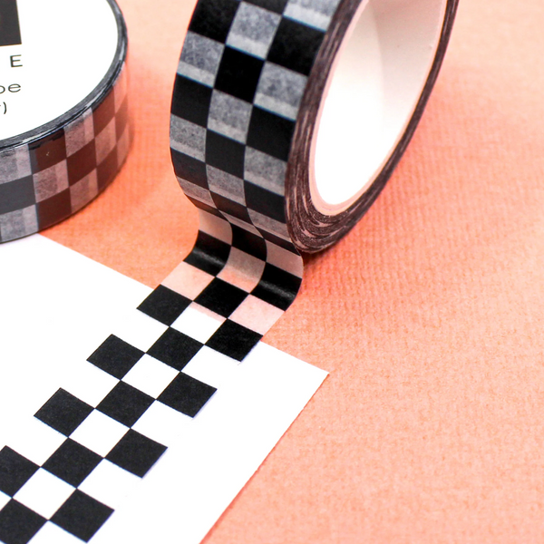 BLACK CHECKERBOARD WASHI TAPE