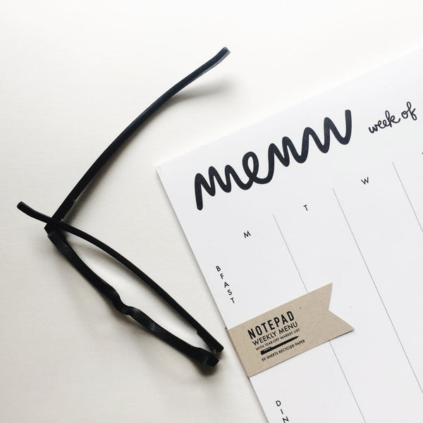WEEKLY MENU NOTEPAD - LETTER SIZE