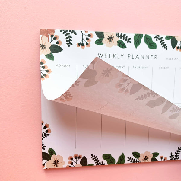 PEACHY FLORAL WEEKLY PLAN PAD