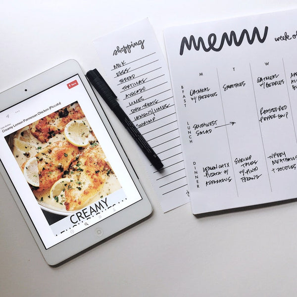WEEKLY MENU NOTEPAD - LETTER SIZE