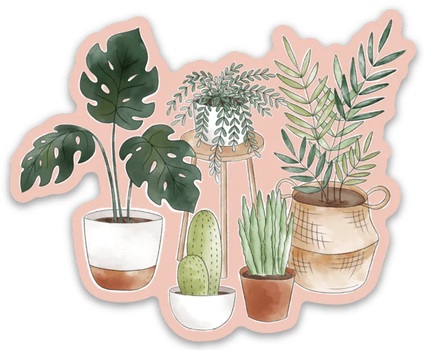 POTTED PLANTS DIE CUT STICKER