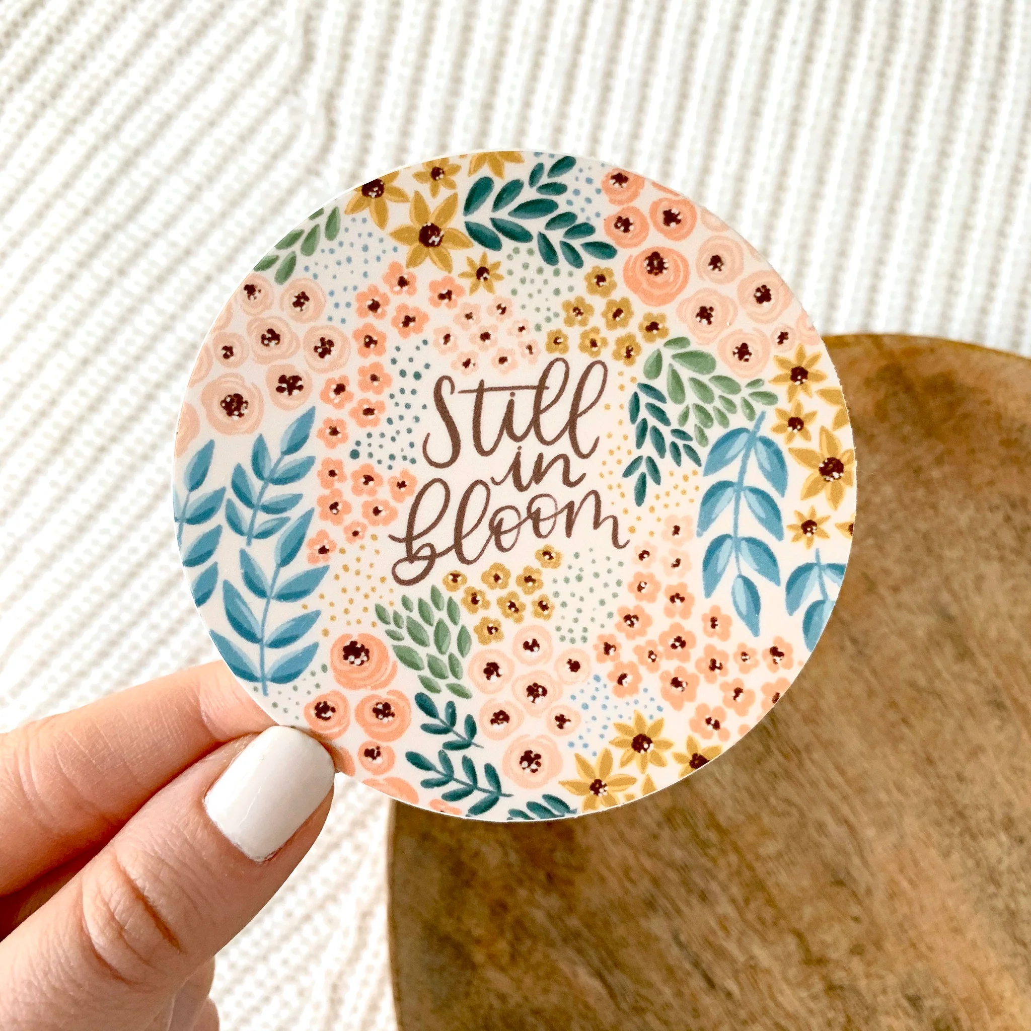 STILL IN BLOOM FLORAL DIE CUT STICKER