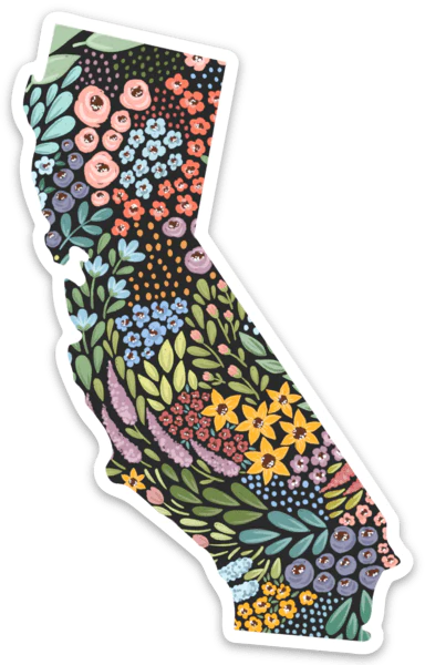 CALIFORNIA FLORAL STATE DIE CUT STICKER