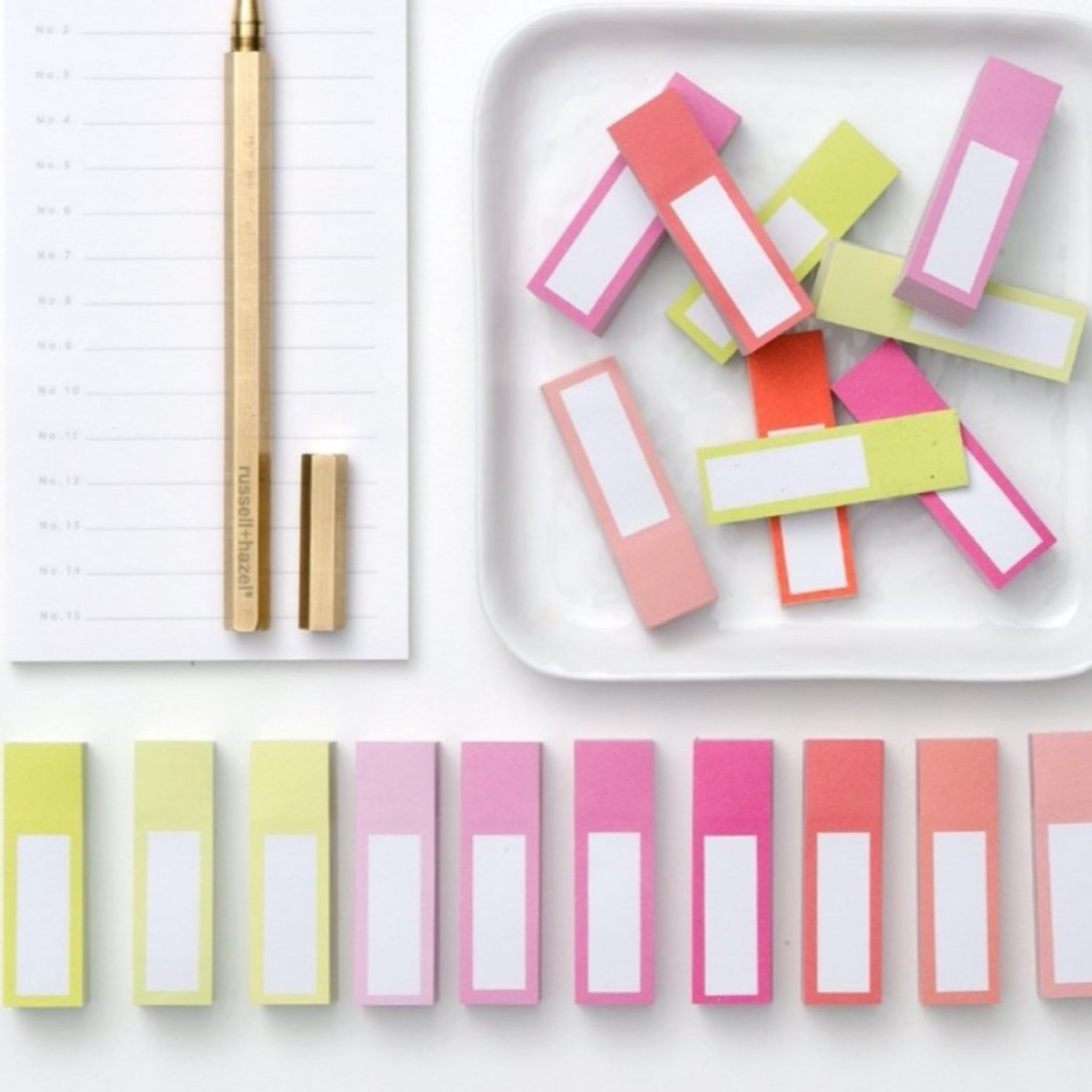 BRIGHT RAINBOW STICKY PAGE FLAGS - SET OF 10