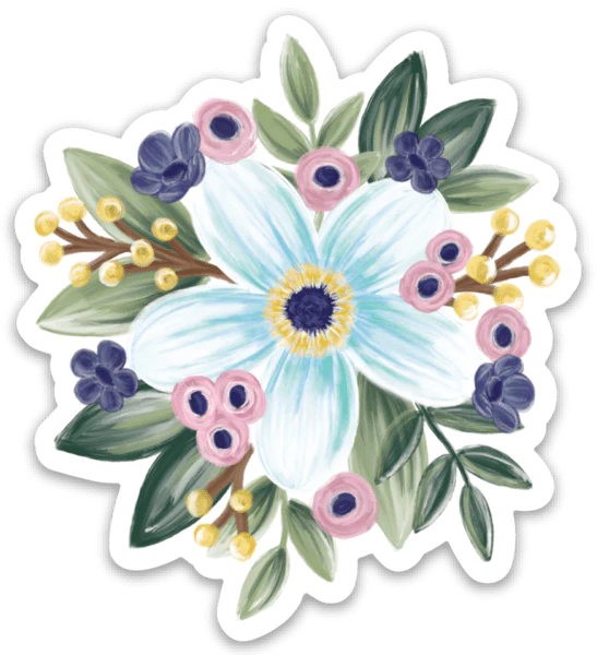 BLUE DAISY DIE CUT STICKER