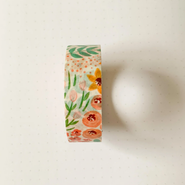 WHITE FLORAL WASHI TAPE