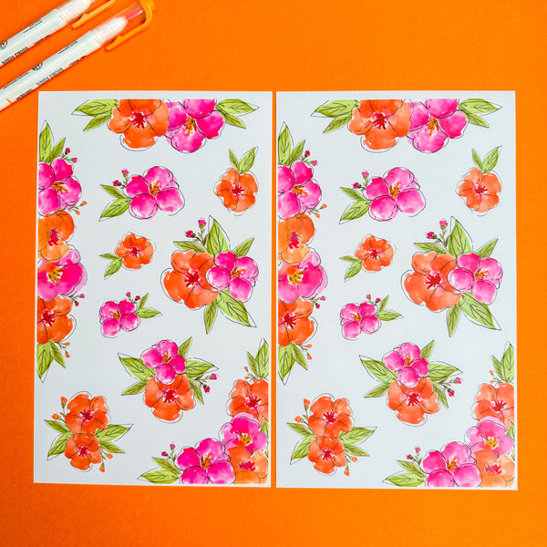 ORANGE BLOOMS FUNCTIONALLY CHIC STICKER BOOK