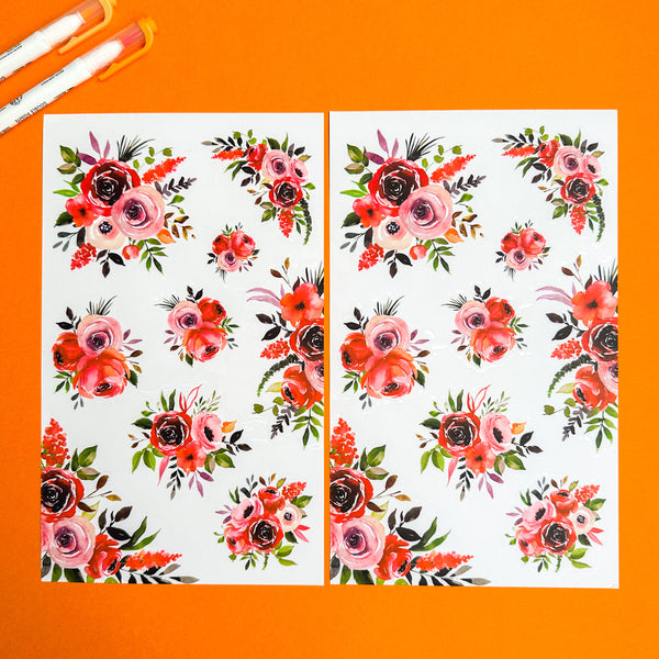 ORANGE BLOOMS FUNCTIONALLY CHIC STICKER BOOK