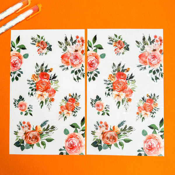ORANGE BLOOMS FUNCTIONALLY CHIC STICKER BOOK