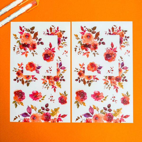 ORANGE BLOOMS FUNCTIONALLY CHIC STICKER BOOK