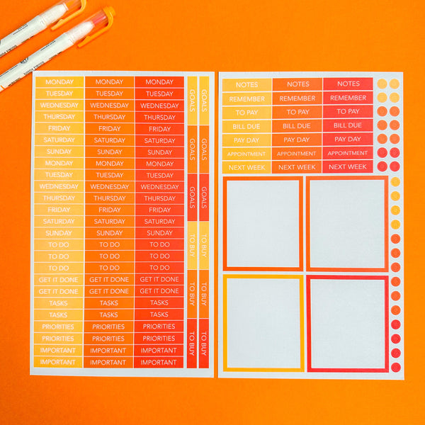 ORANGE BLOOMS FUNCTIONALLY CHIC STICKER BOOK