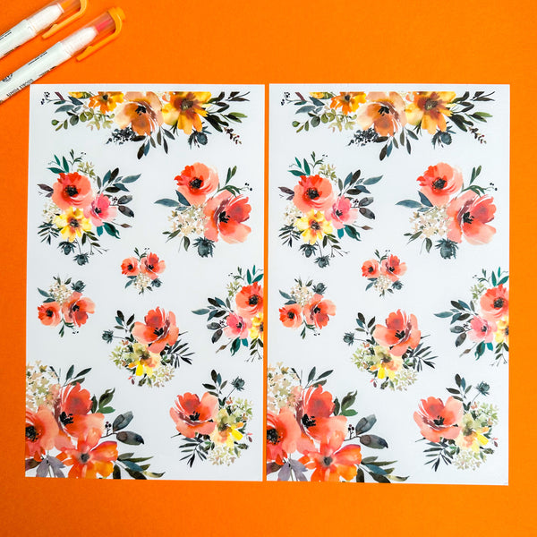 ORANGE BLOOMS FUNCTIONALLY CHIC STICKER BOOK