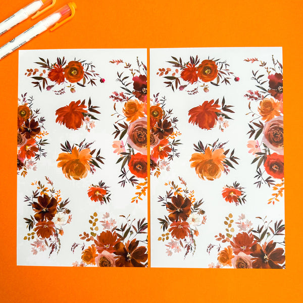 ORANGE BLOOMS FUNCTIONALLY CHIC STICKER BOOK