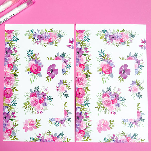 PINK BLOOMS FUNCTIONALLY CHIC STICKER BOOK
