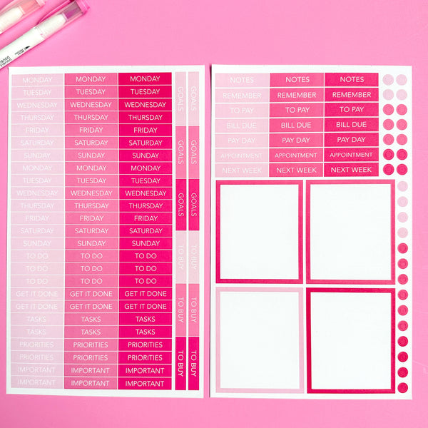 PINK BLOOMS FUNCTIONALLY CHIC STICKER BOOK