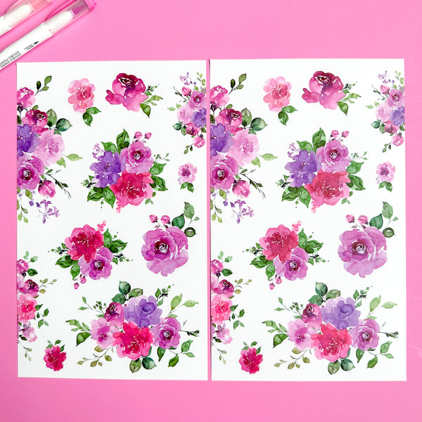 PINK BLOOMS FUNCTIONALLY CHIC STICKER BOOK