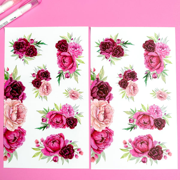 PINK BLOOMS FUNCTIONALLY CHIC STICKER BOOK
