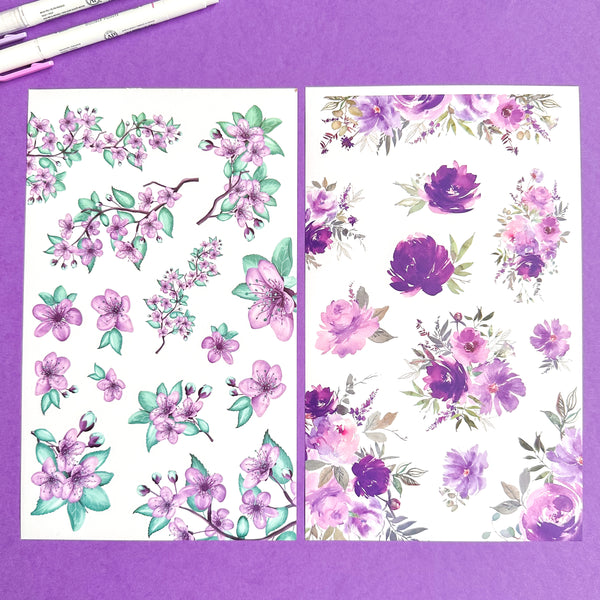 PURPLE BLOOMS FUNCTIONALLY CHIC STICKER BOOK