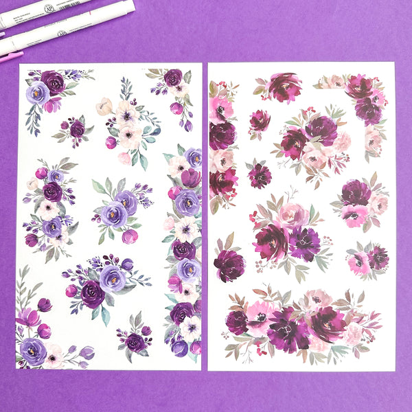 PURPLE BLOOMS FUNCTIONALLY CHIC STICKER BOOK