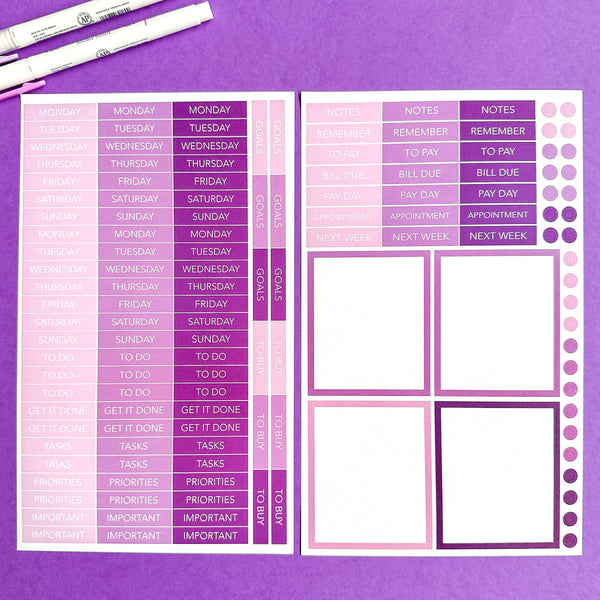 PURPLE BLOOMS FUNCTIONALLY CHIC STICKER BOOK
