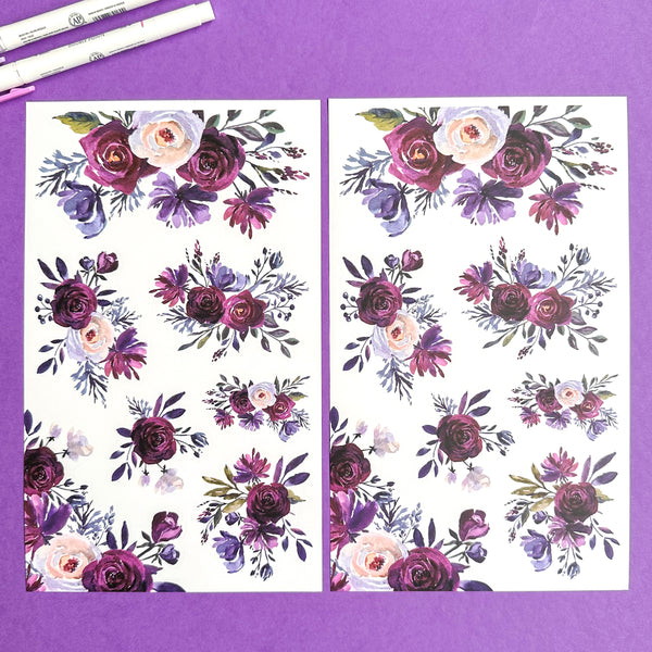 PURPLE BLOOMS FUNCTIONALLY CHIC STICKER BOOK