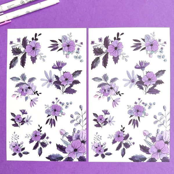 PURPLE BLOOMS FUNCTIONALLY CHIC STICKER BOOK