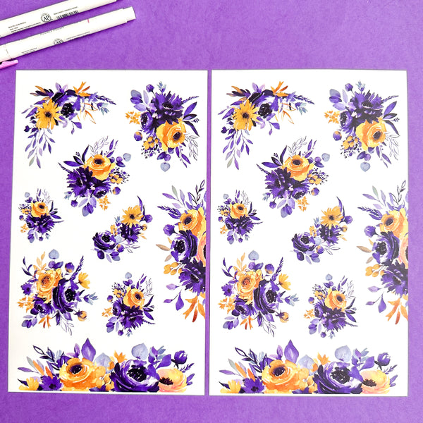 PURPLE BLOOMS FUNCTIONALLY CHIC STICKER BOOK