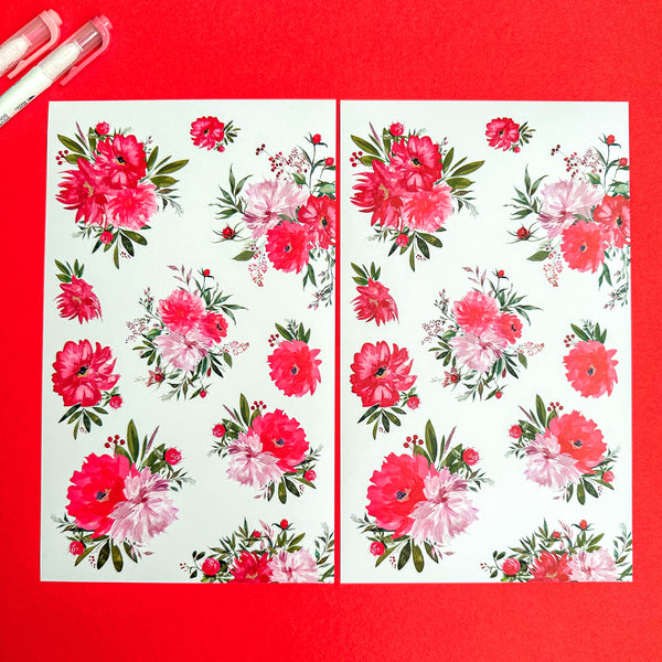 RED BLOOMS FUNCTIONALLY CHIC STICKER BOOK