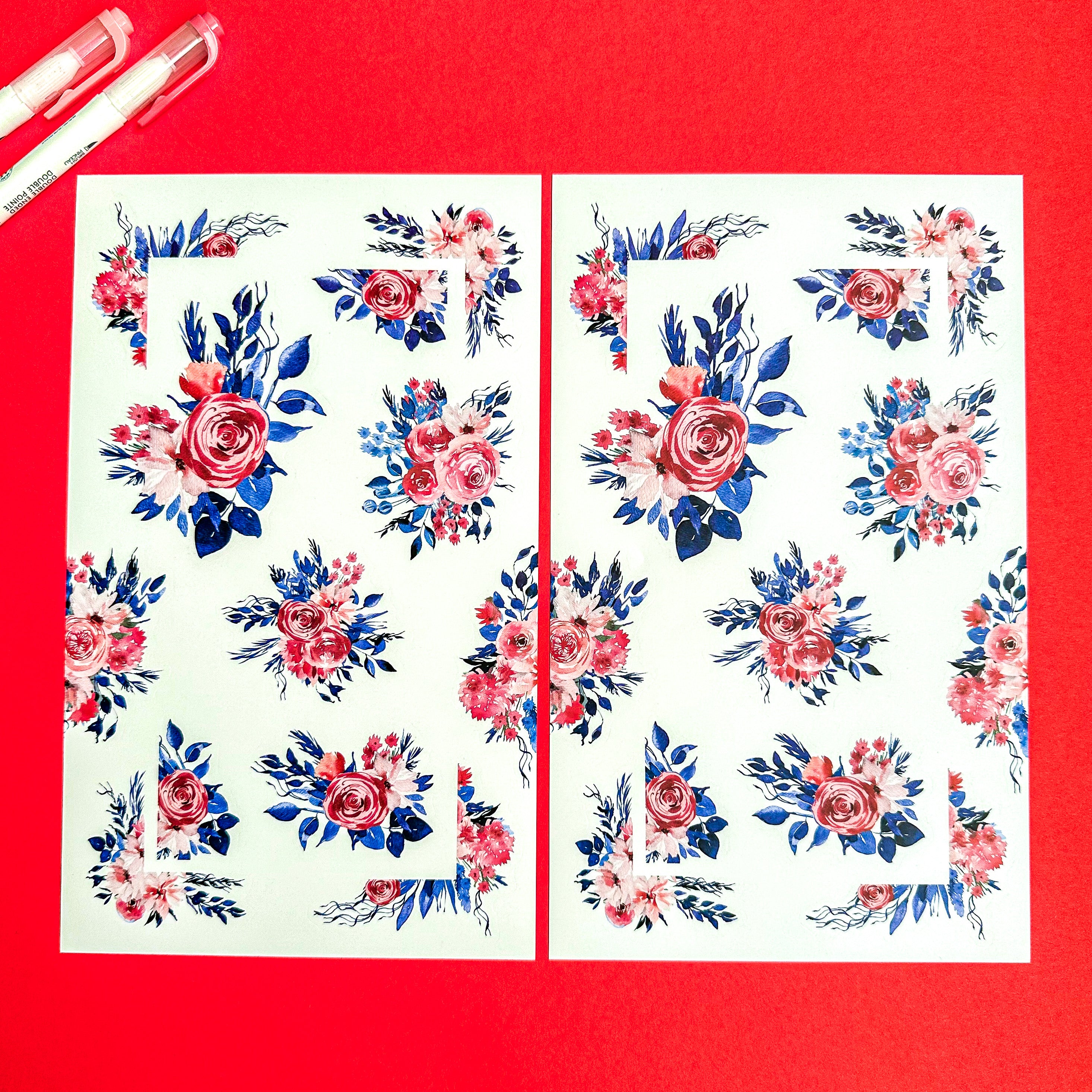 RED BLOOMS FUNCTIONALLY CHIC STICKER BOOK – Live Love Posh