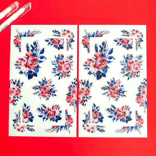 RED BLOOMS FUNCTIONALLY CHIC STICKER BOOK