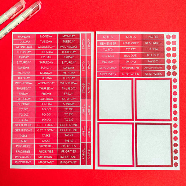 RED BLOOMS FUNCTIONALLY CHIC STICKER BOOK