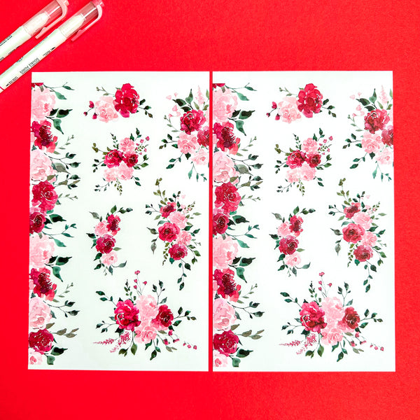 RED BLOOMS FUNCTIONALLY CHIC STICKER BOOK