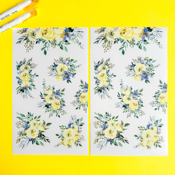 YELLOW BLOOMS FUNCTIONALLY CHIC STICKER BOOK