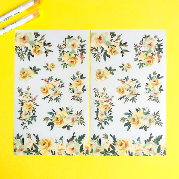 YELLOW BLOOMS FUNCTIONALLY CHIC STICKER BOOK