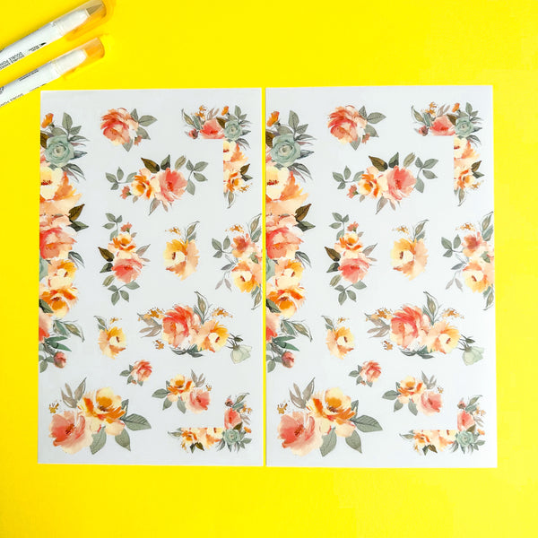YELLOW BLOOMS FUNCTIONALLY CHIC STICKER BOOK
